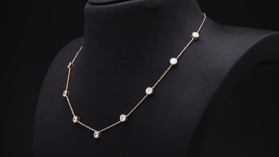 2.00ct 100% Natural Diamond By The Yard Station Women’s Pendant 18k Yellow Gold