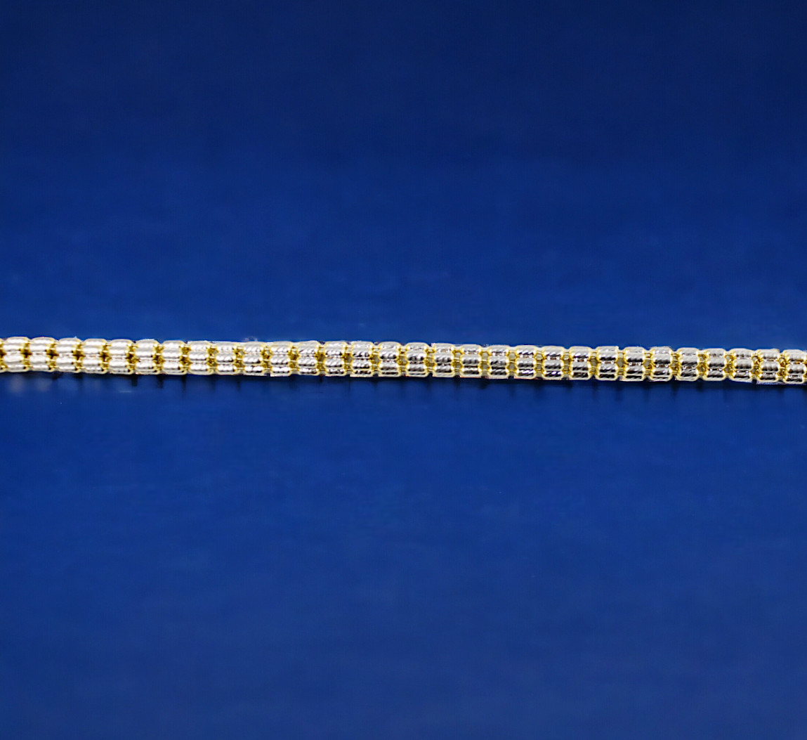 14K Yellow Gold SOLID Ice Link Pave Necklace Bracelet Chain Gold 2mm-5mm 7″-30″