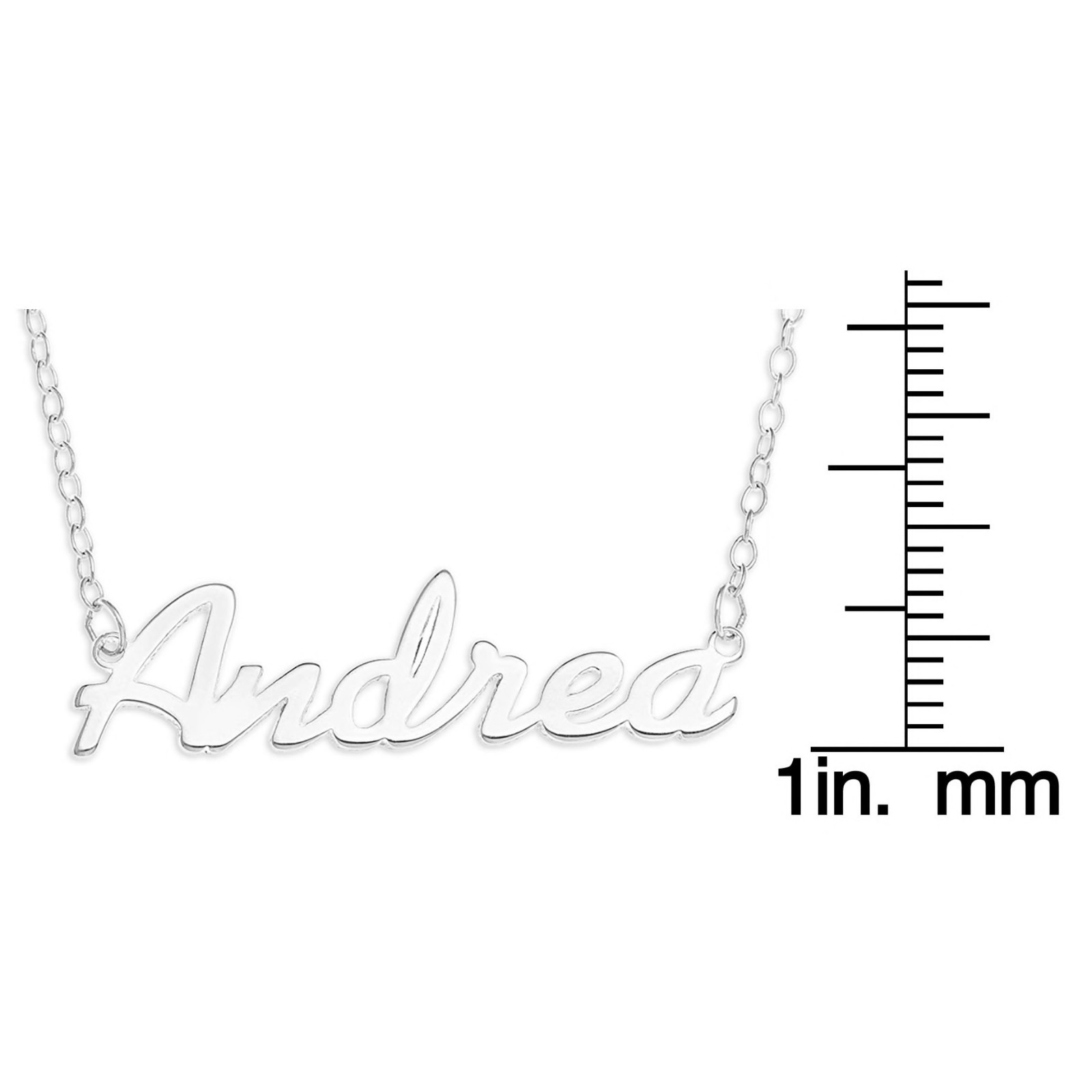 Andrea Name Plate Necklace Pendent Sterling Silver female Personalized Custom