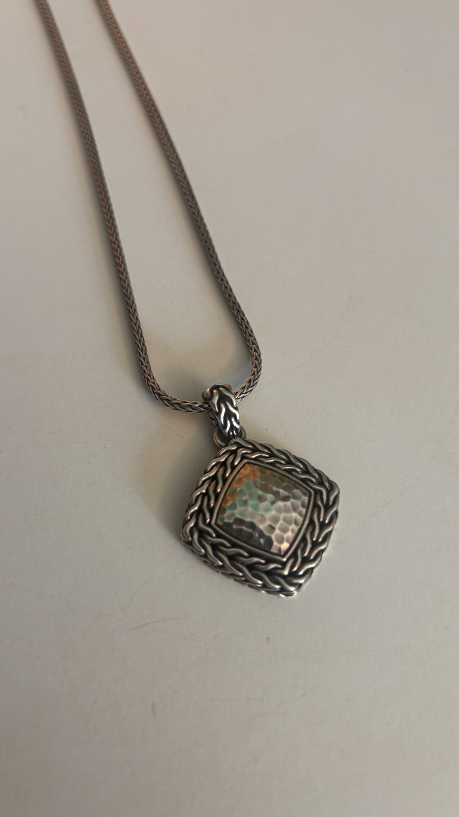 JOHN HARDY Classic Chain Palu Hammered Pendant Necklace in 925 Silver