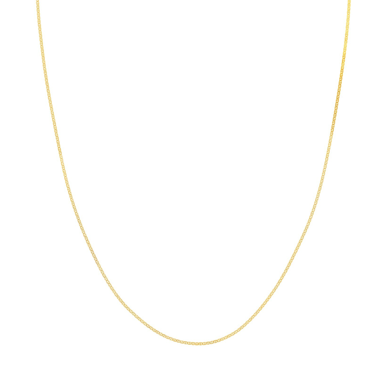 1.1mm Mariner Link Chain Necklace Real 14K Yellow Gold