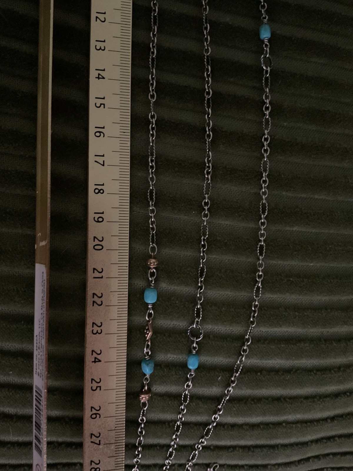 James Avery HTF Turquoise and Bronze Sterling Silver Long Necklace Retired 925