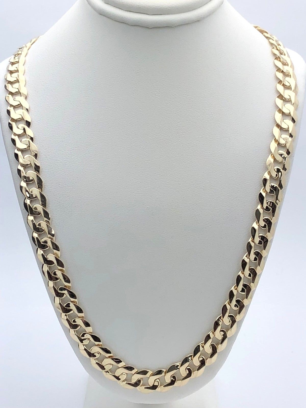 10k Yellow Gold Solid Curb Cuban Link Chain Necklace 20″ 9mm 37.8 grams