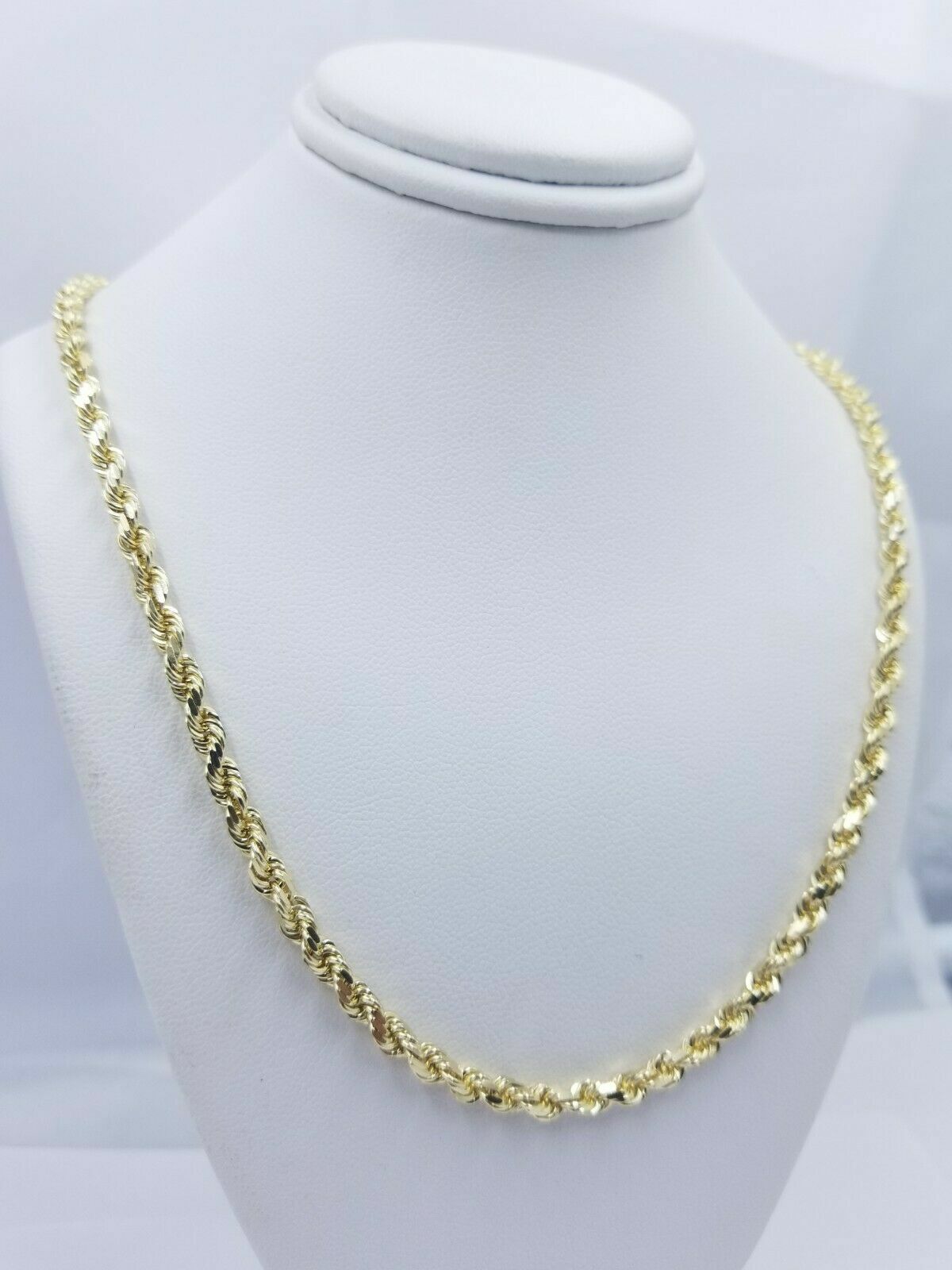 10k Yellow Gold Rope Chain Necklace 18″-30″ Men Women 4mm-10mm Real Gold Sale