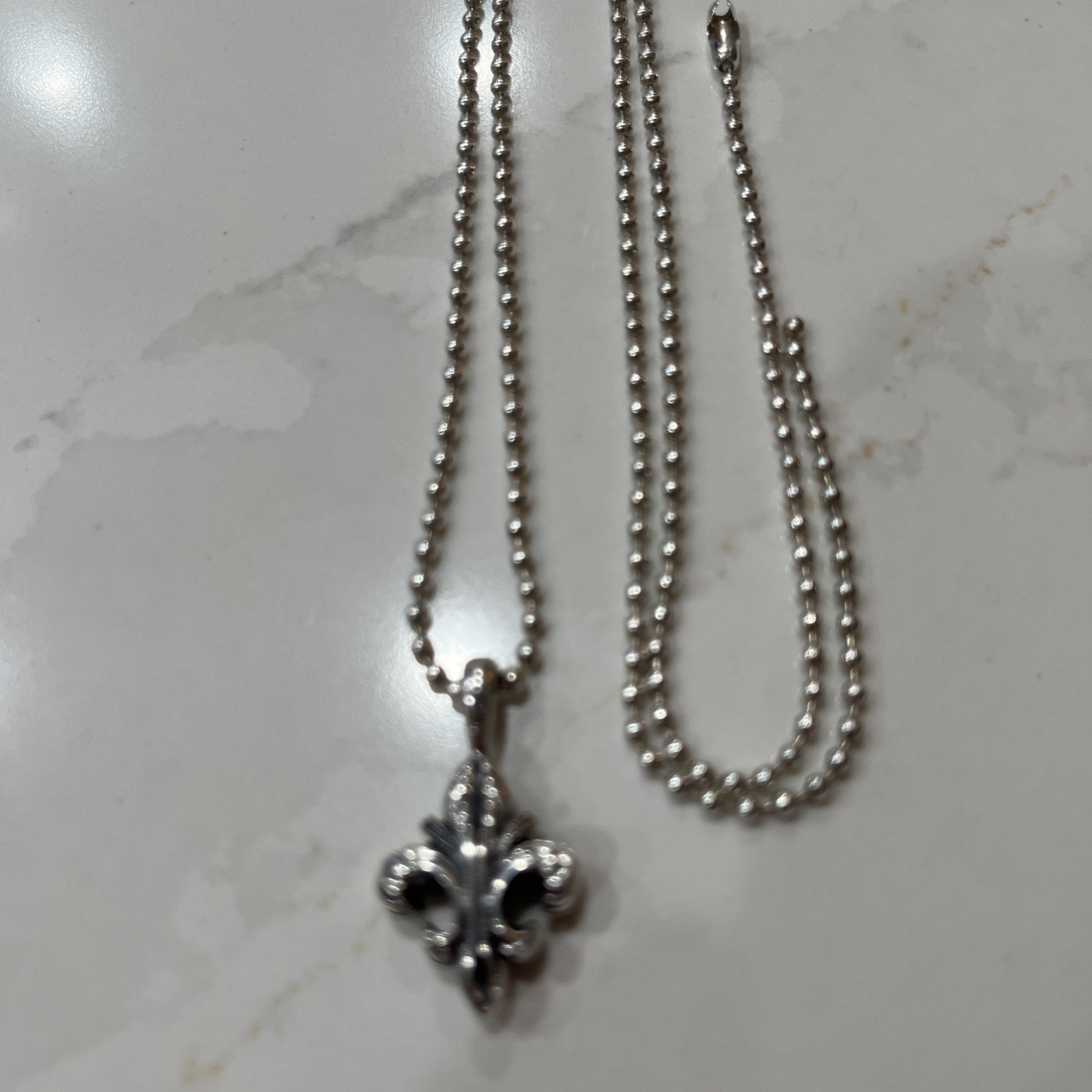 Lagos Silver Fleur de Lis Pendant Necklace