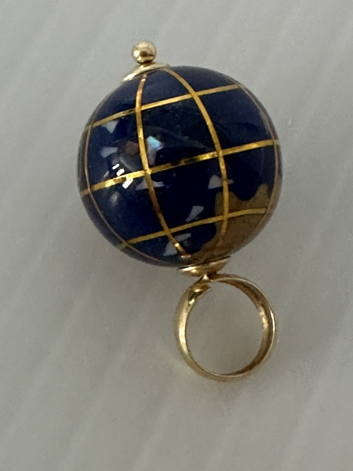 Michael Anthony Yellow Gold INLAY 3D GLOBE WORLD Pendant “D” DEUTSCHLAND Germany