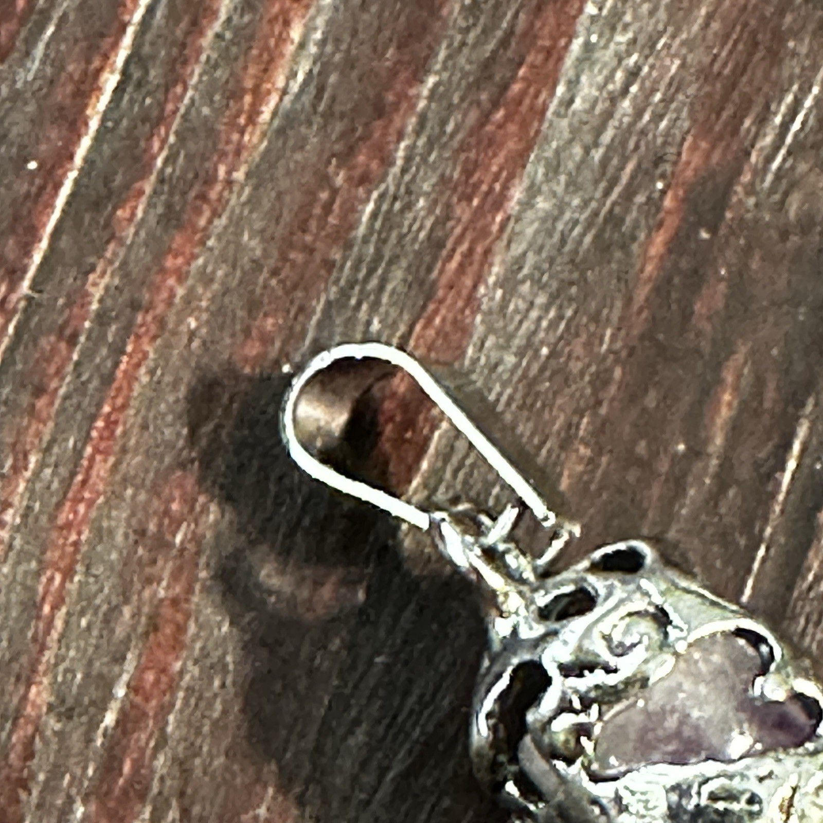 Dragon Amethyst Pendant Silver Tone Engraved Metal Pendulum Charms Cylinder