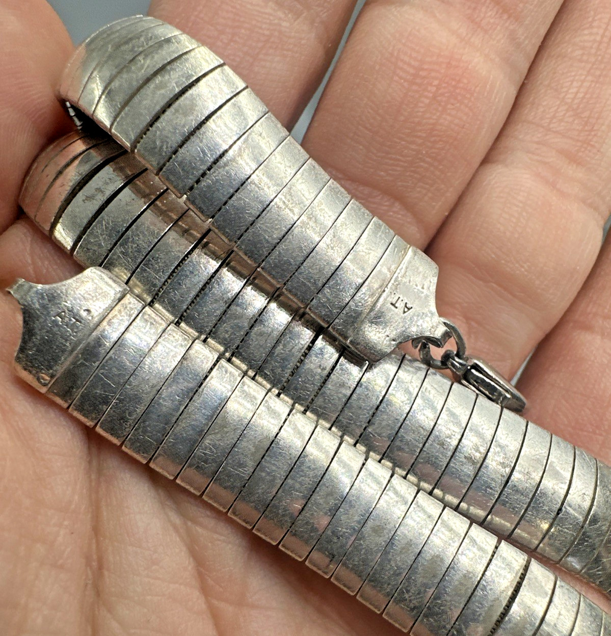 Vtg Sterling Silver 925 AT Italy Thick Omega Chain Necklace 11mm, 60.6g, Read!