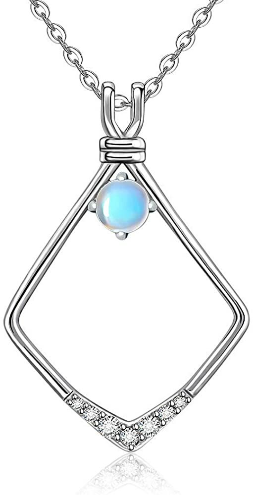 SHE WILL LOVE THIS Ring Holder Necklace Moonstone Gift Anniversary Birthday