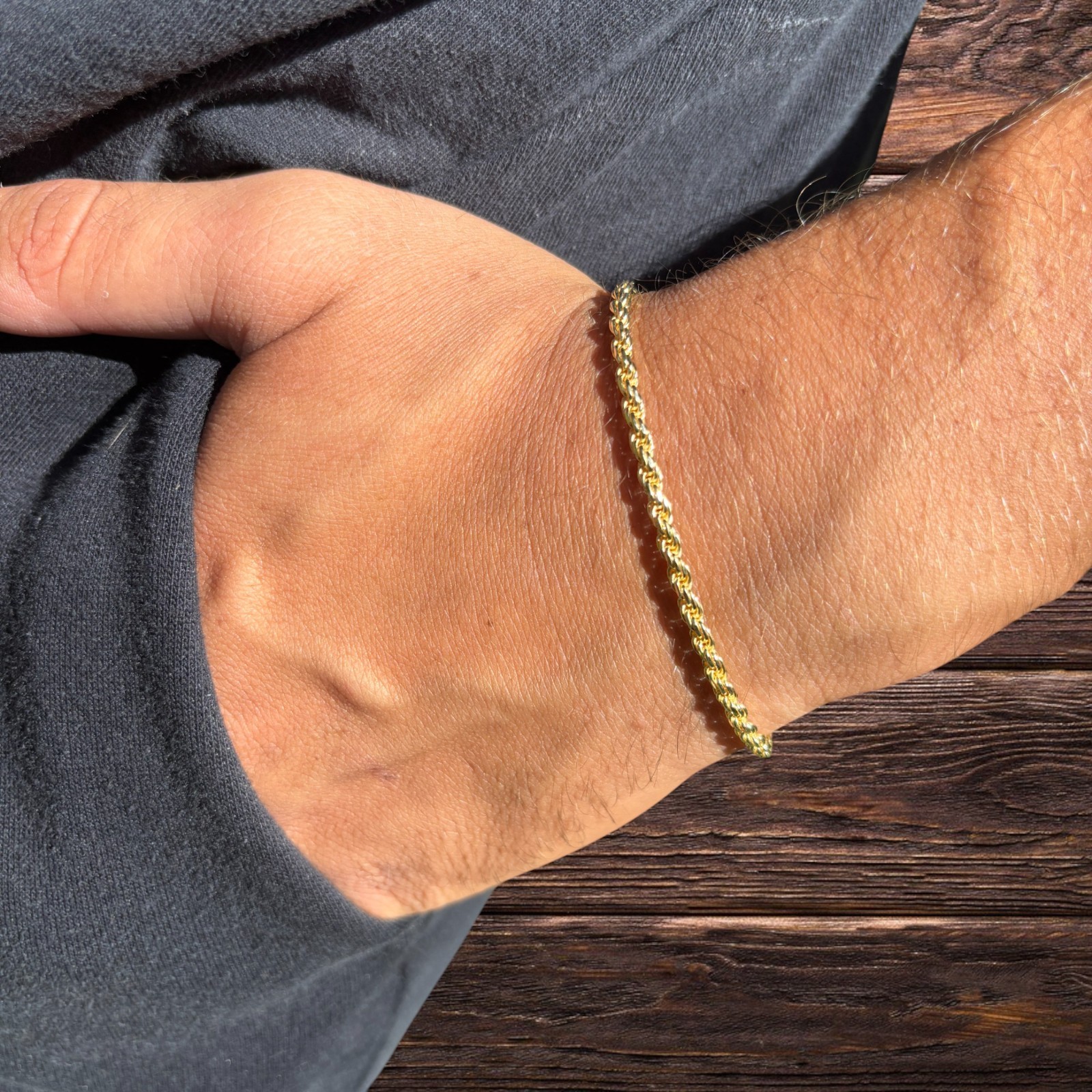3mm Diamond Cut Rope Bracelet – Solid 925 Sterling Silver Or 14k Gold Vermeil
