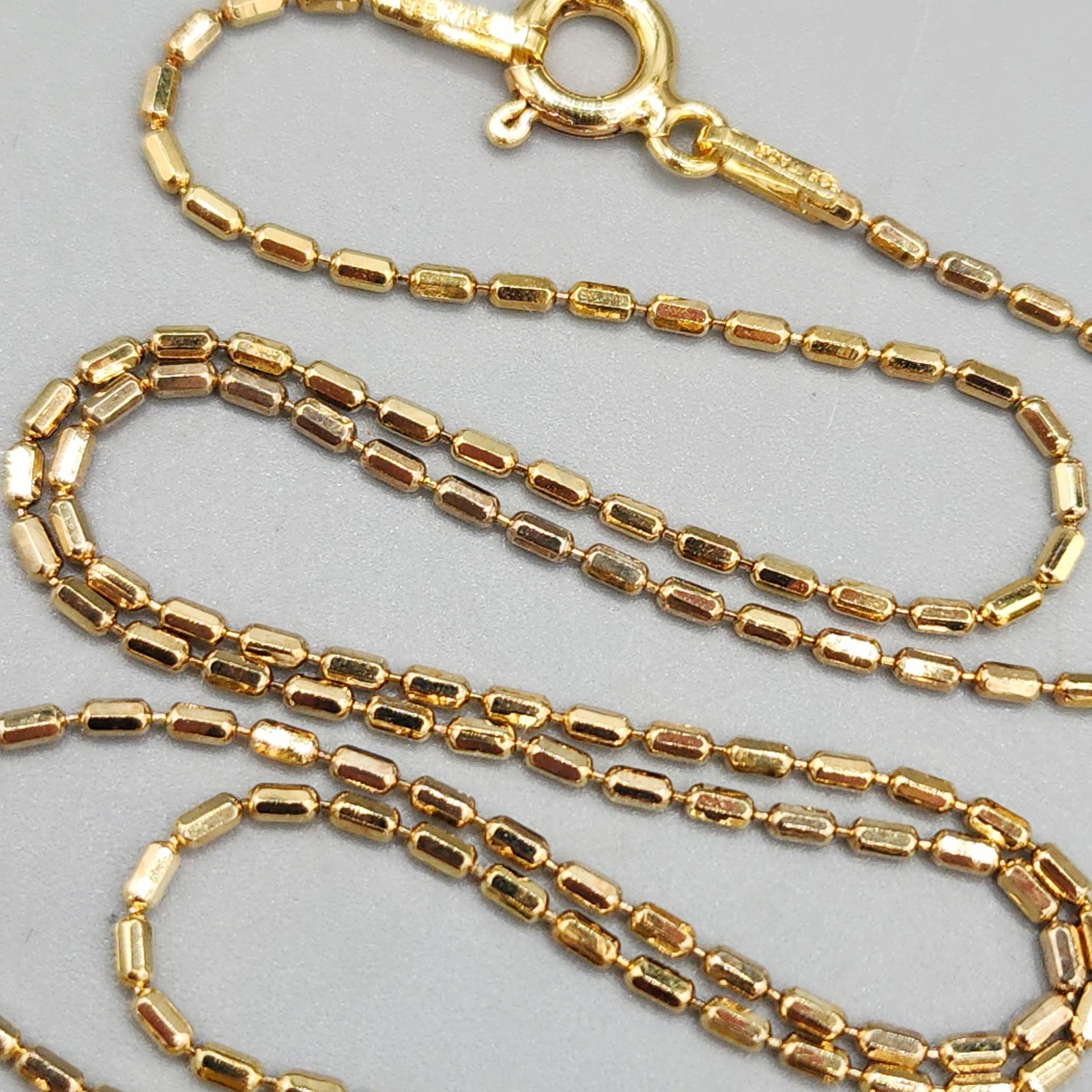 Itaor Sterling Silver 925 Italy Yellow Gold Vermeil Bar Chain Necklace 2.4 Grams