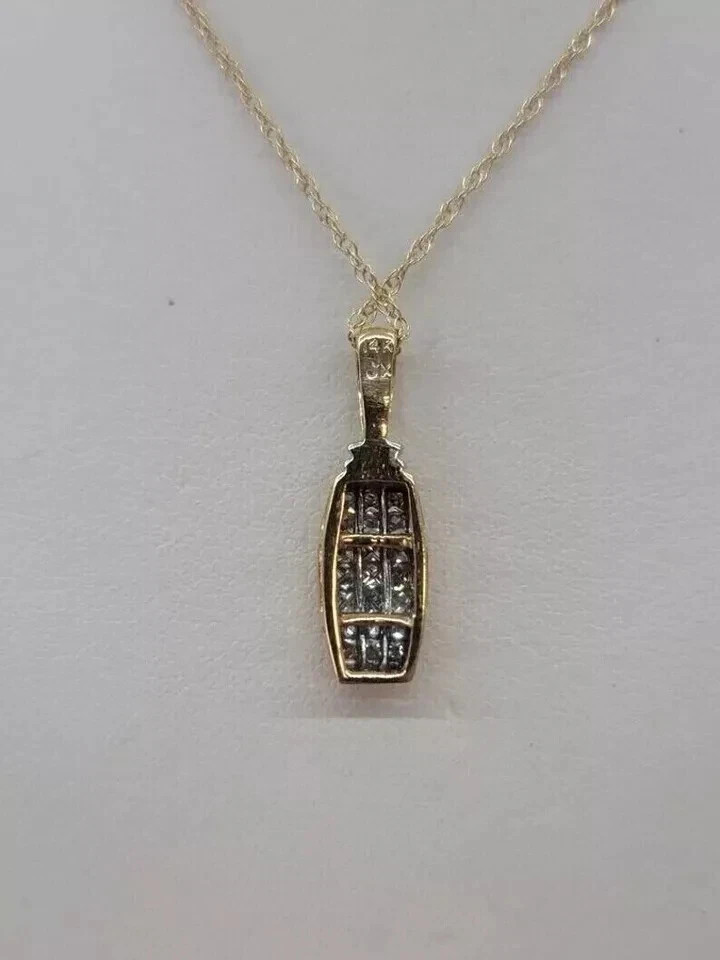 2Ct Princess Cut Lab Created Moissanite Unquie Pendant 14K Yellow Gold Plated