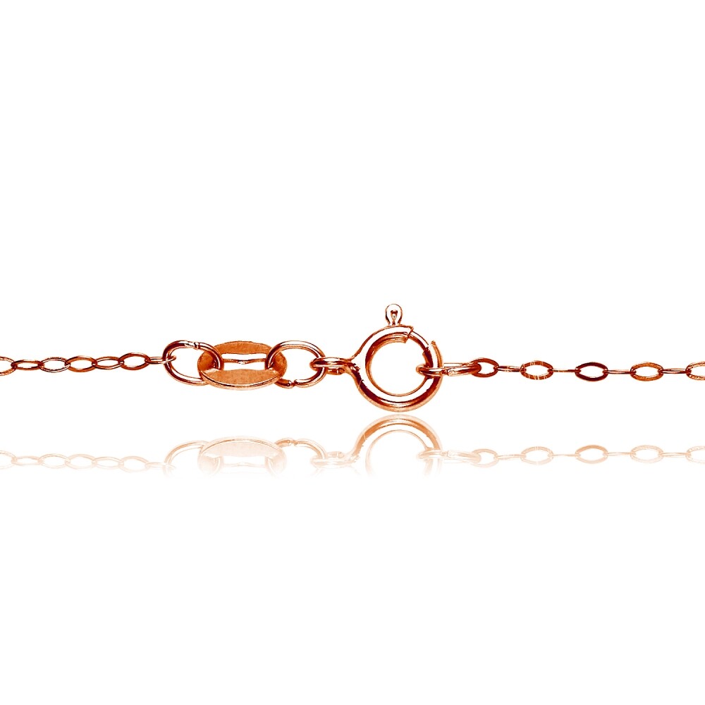 18 Inch Thin Delicate Rose Gold Plated 925 Silver 0.90mm Cable Chain Necklace