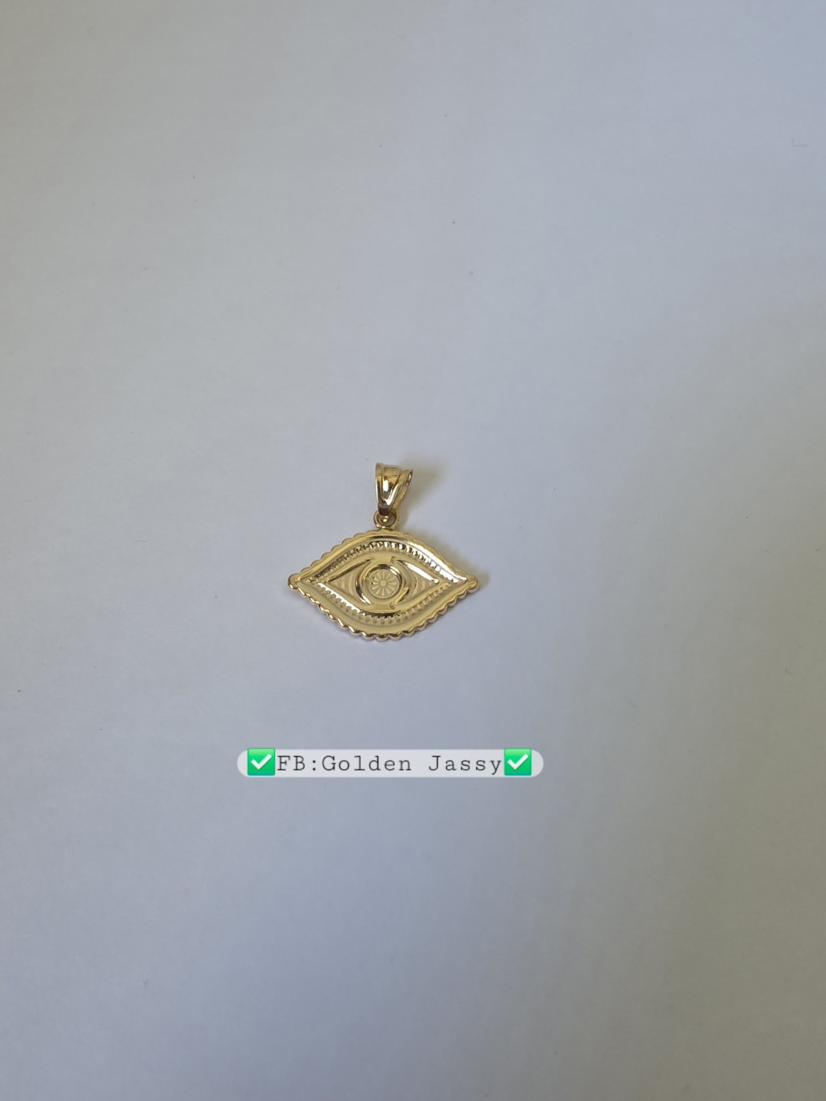 18K Real Gold Evil Eye Pendant