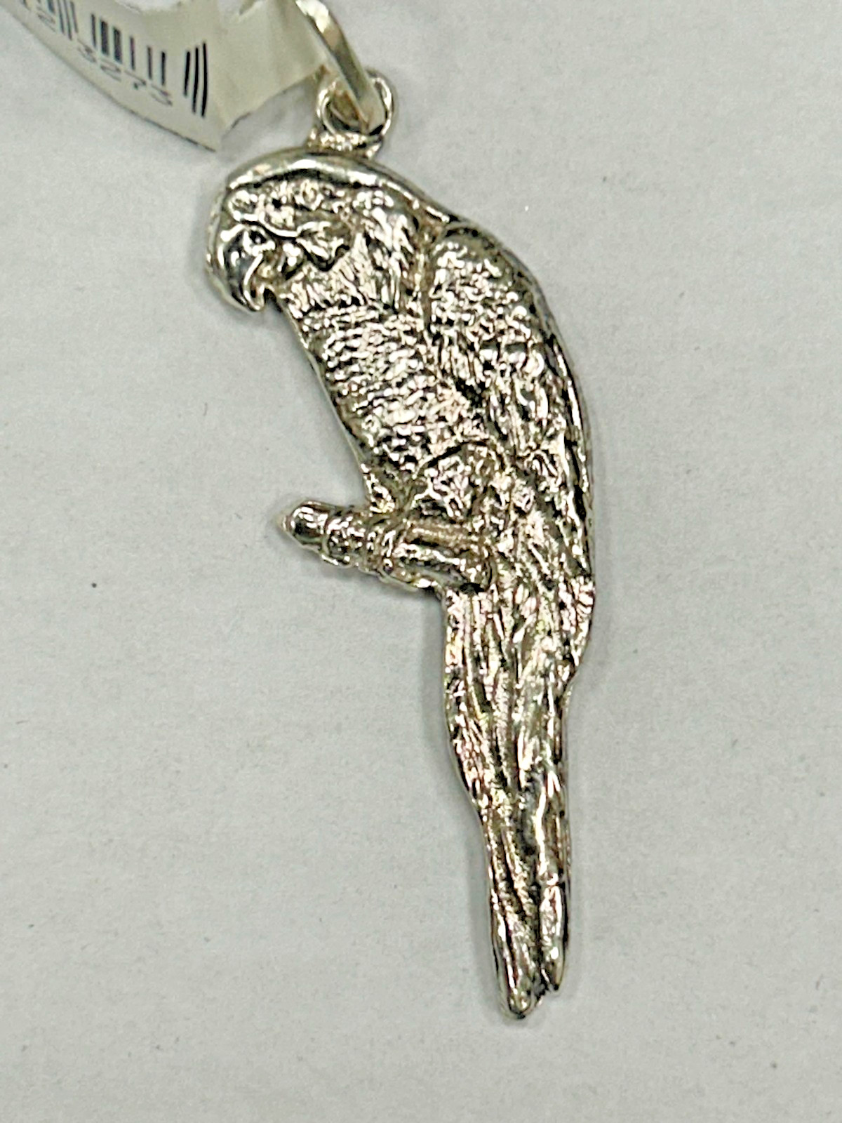 925 Sterling Silver Large Parrot Bird Pendant Charm