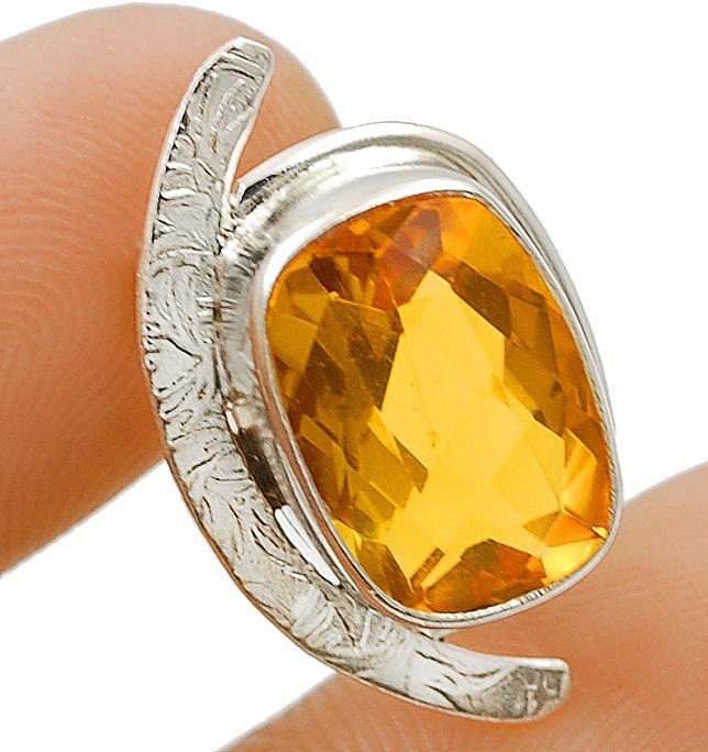 3CT Natural Golden Citrine 925 Sterling Silver Pendant Jewelry 1/2″ Long @B12-2