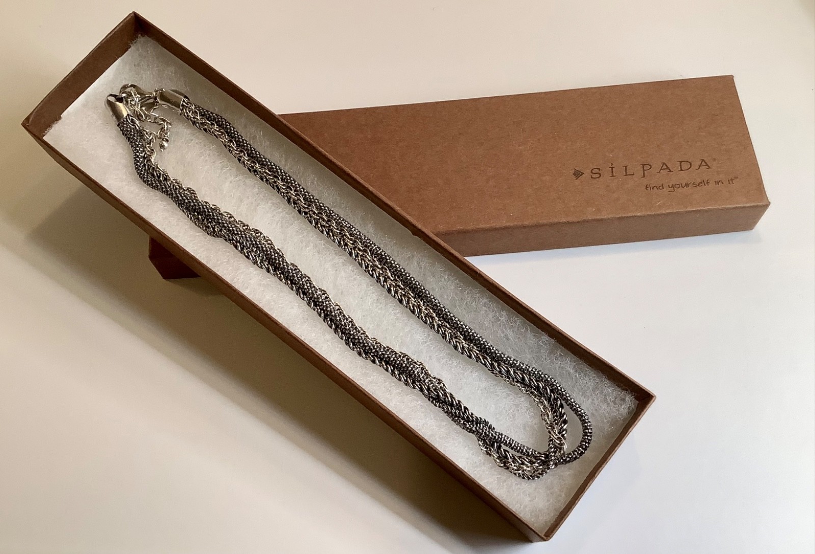 Silpada N1719 Sterling Silver (4) Multi-Strand 16-18” Necklace Oxidized Popcorn