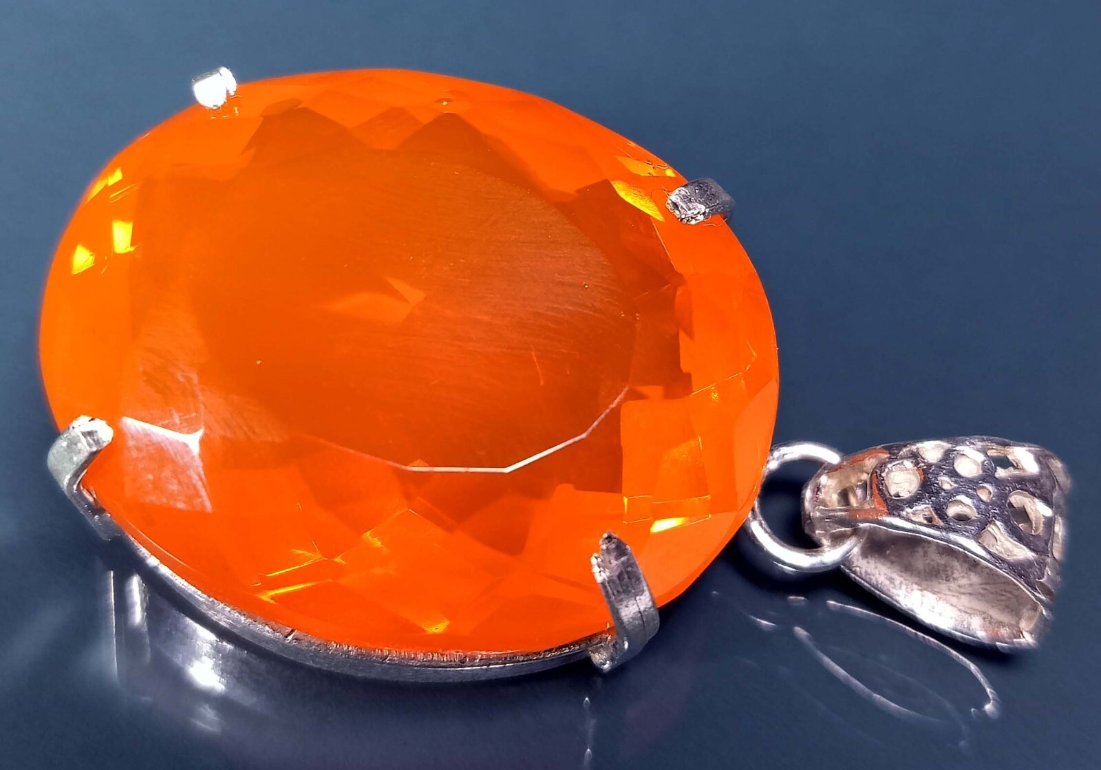 Pendant Oval Cut 93.30 Ct Orange Opal Locket Natural Gemstone Certified PD058