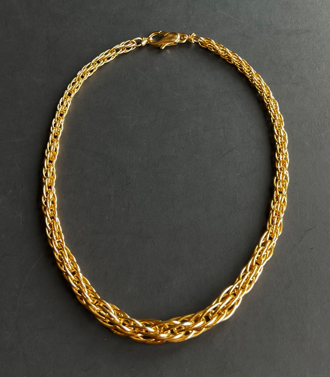 14K Hollow Yellow Gold Thick Chain Necklace, 17″ Length, 15g, 1/2 oz