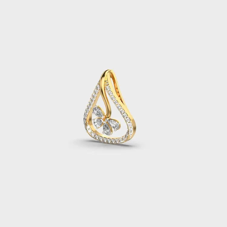 2.00 Ct Daffodil Diamond Pendant (Without Chain) 14k gold plated