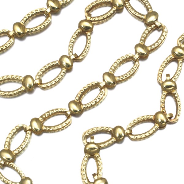 Auth Mikimoto Chain Necklace Oval Link 40cm 18K 750 Yellow Gold