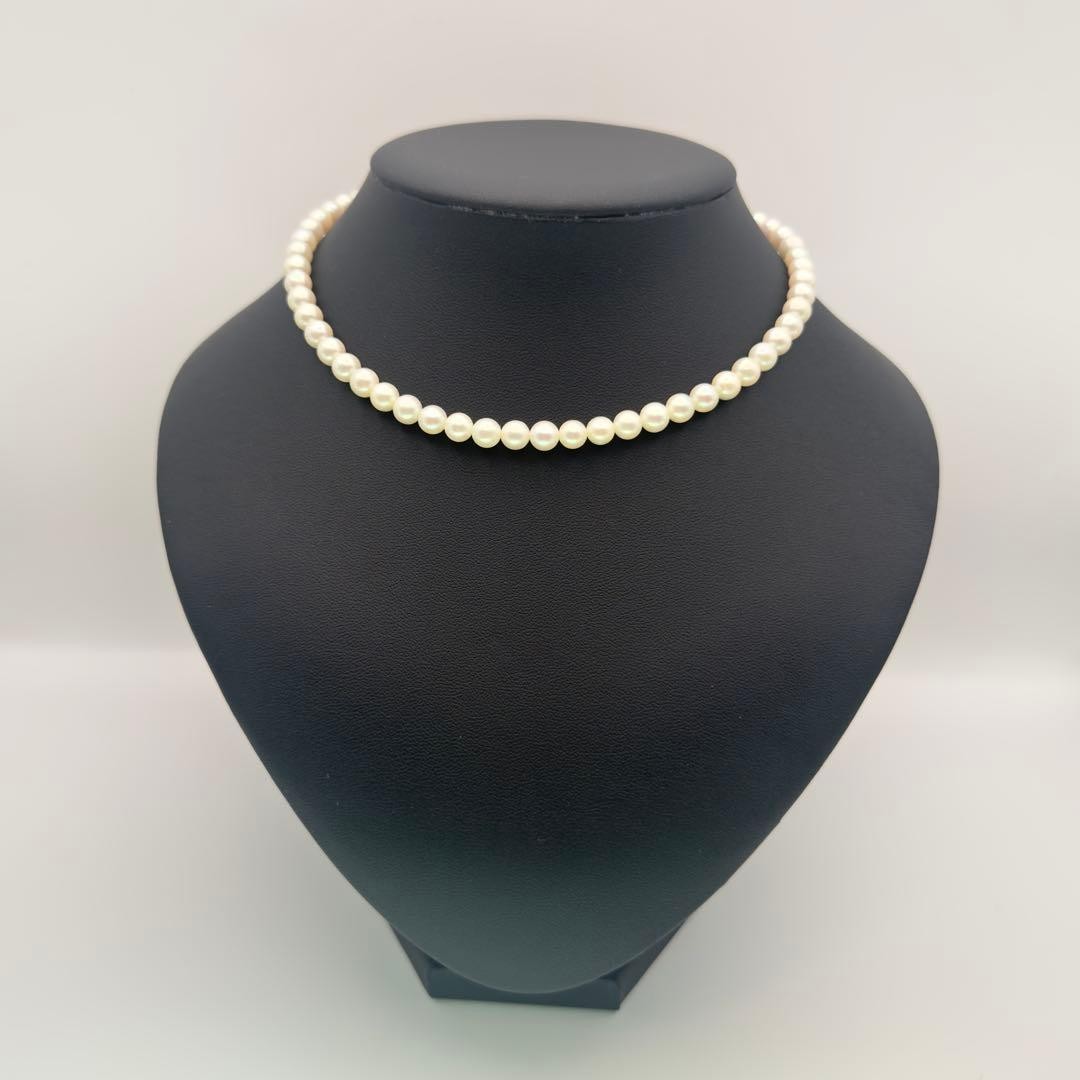 TASAKI Akoya Pearl Necklace 6.0-6.5mm Sterling Silver 925 14″ 36cm Choker Japan