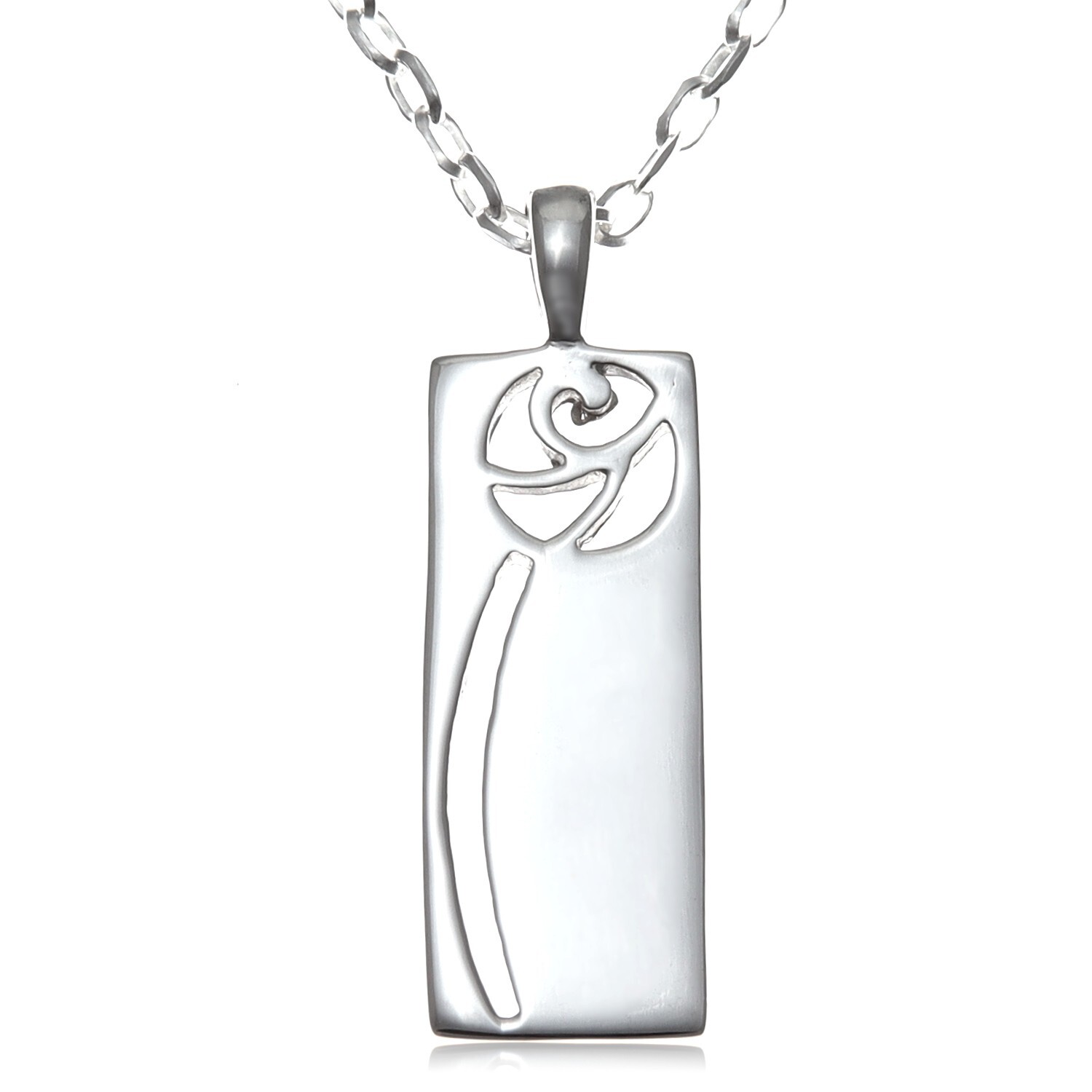 Sterling silver Charles Rennie Mackintosh pendant necklace with 18″ chain & box