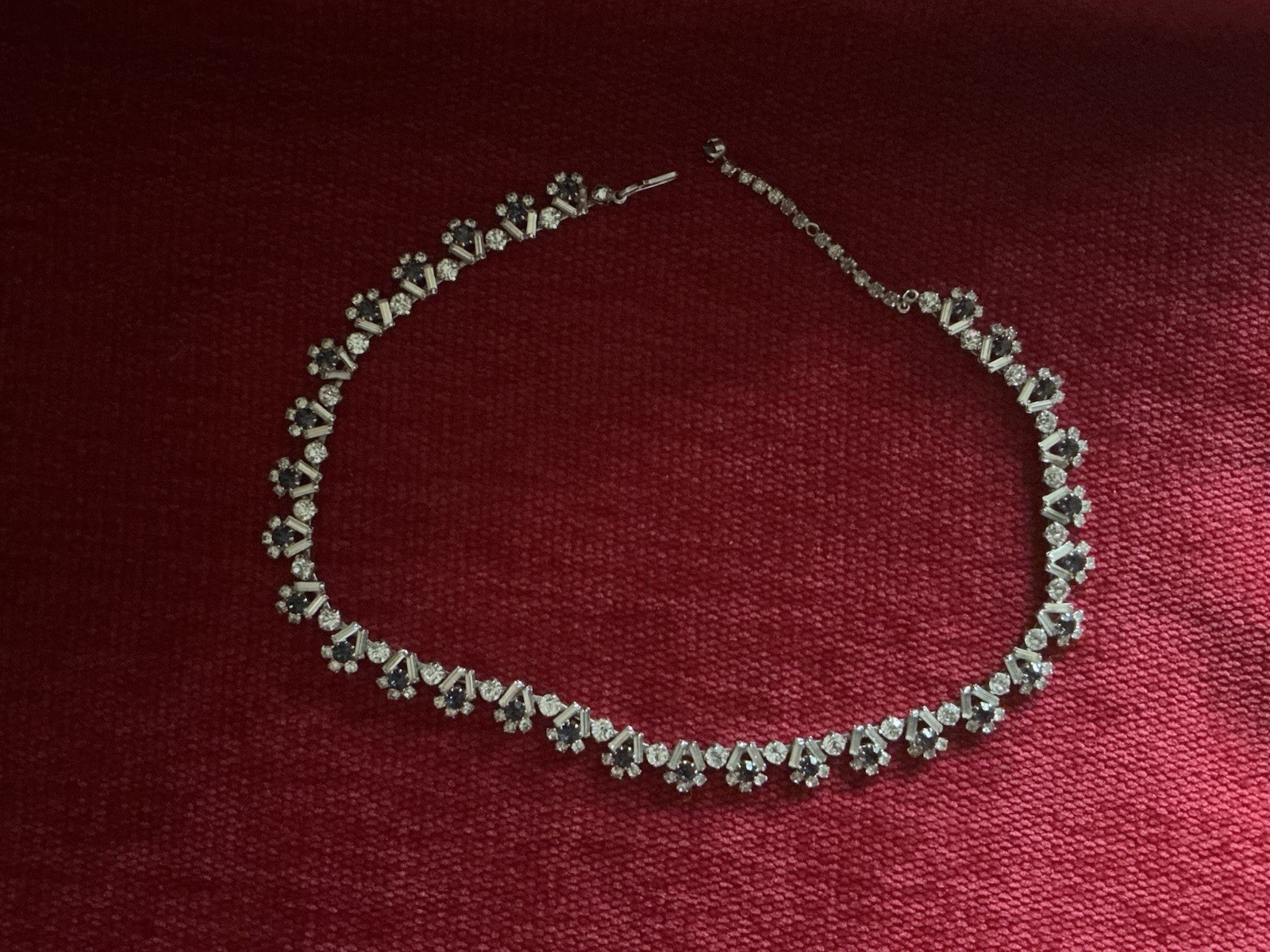 Silver Tone Tennis Necklace with Clear Prong Set Stones, 17 Inch