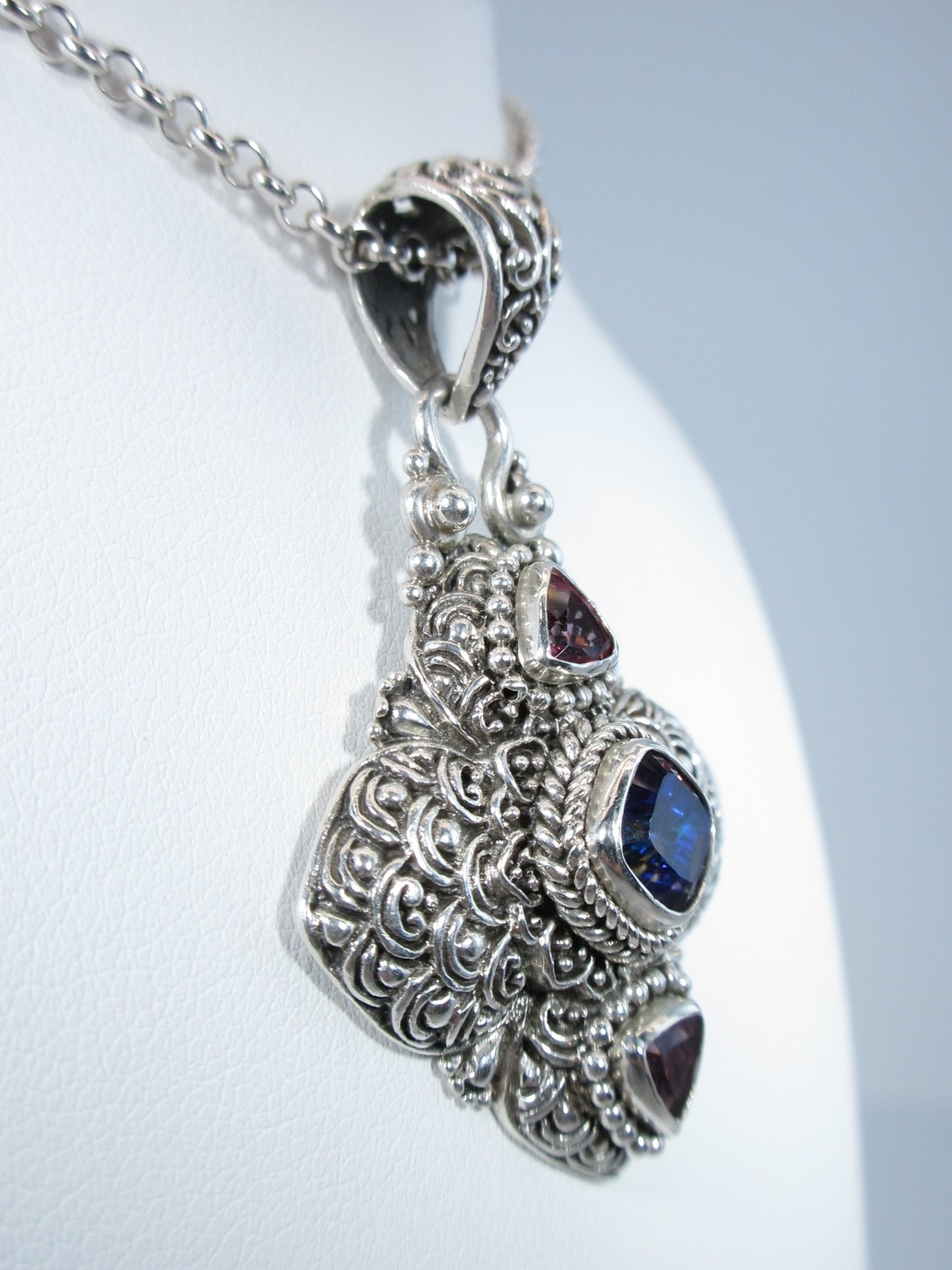 Sarda Sterling Silver in Purple Mystic Quartz & Pink Mystic Topaz Pendant