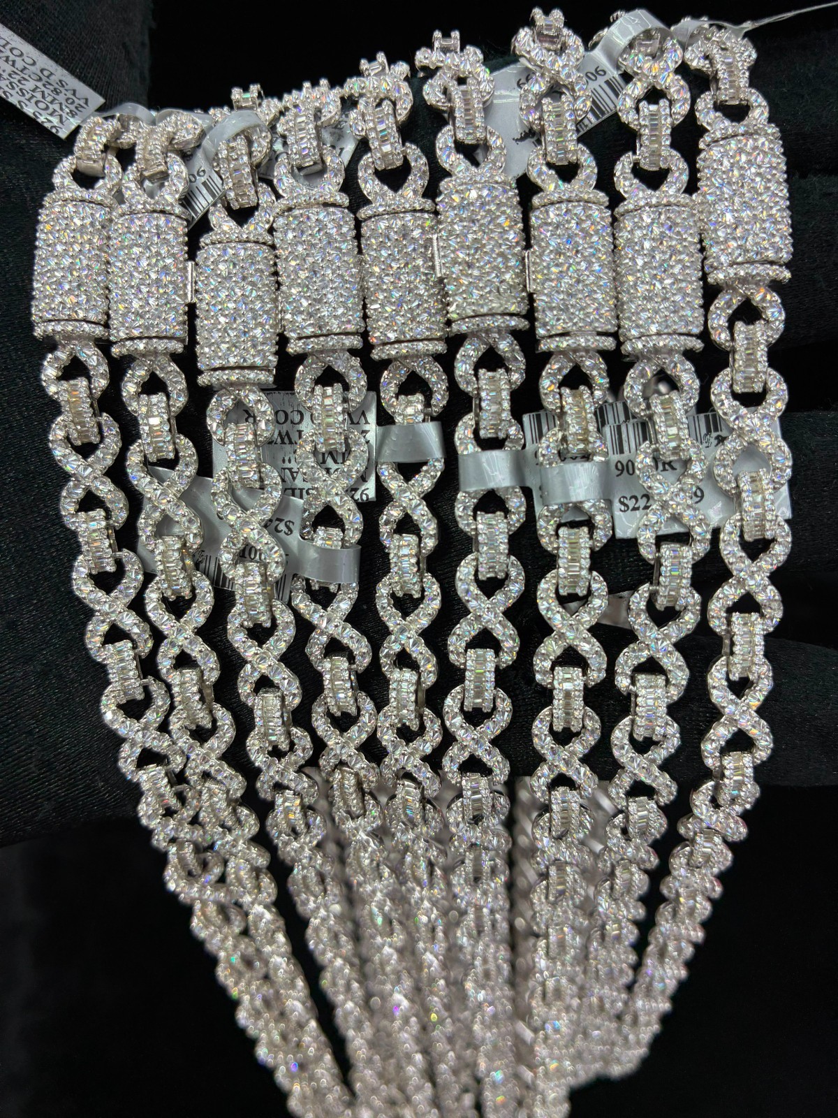 925 Sterling Silver VVS Moissanite Reverse Set Infinity Chain Hip Hop Necklace