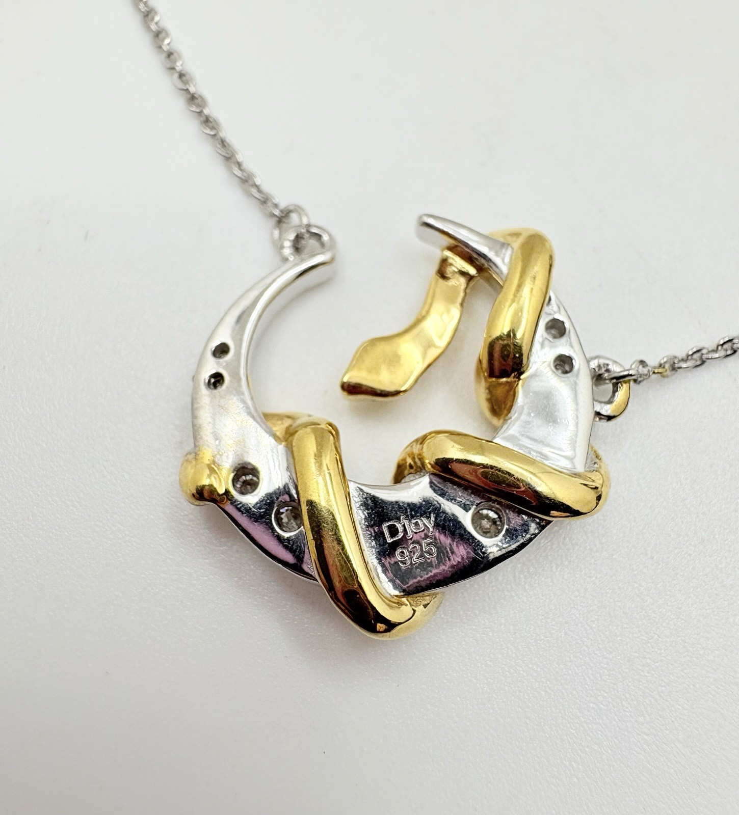 Snake Serpent Necklace Sterling Silver Moissanite 0.35 ctw 18-20 in D’Joy