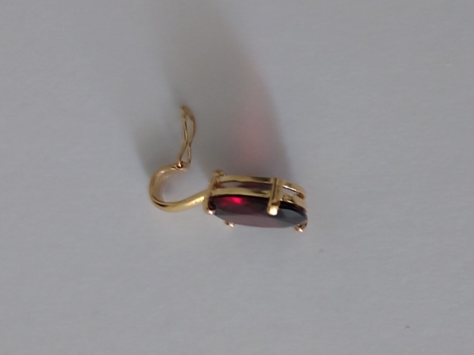 14k Yellow Gold CGA-Certified Garnet Enhancer Pendant