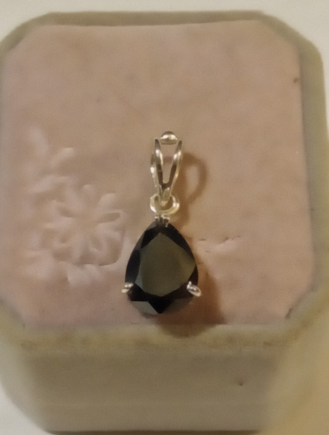NATURAL EARTHMINED GEM TESTED PEAR BLACK DIAMOND 3.25 CTS. 925 SILVER PENDANT