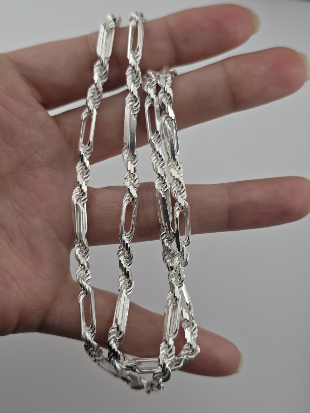 4mm 20 Inch Sterling Silver Figarope/Milano Chain
