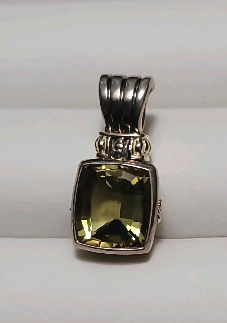 Lagos Caviar Pendant Sterling Silver & 18k Yellow Gold w/ Faceted Citrine