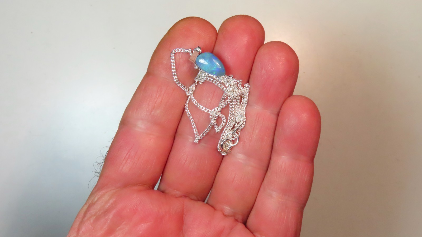 QLD BOULDER OPAL DOUBLET NECKLACE CHARM 925 STERLING SILVER PENDANT HT OCA19306
