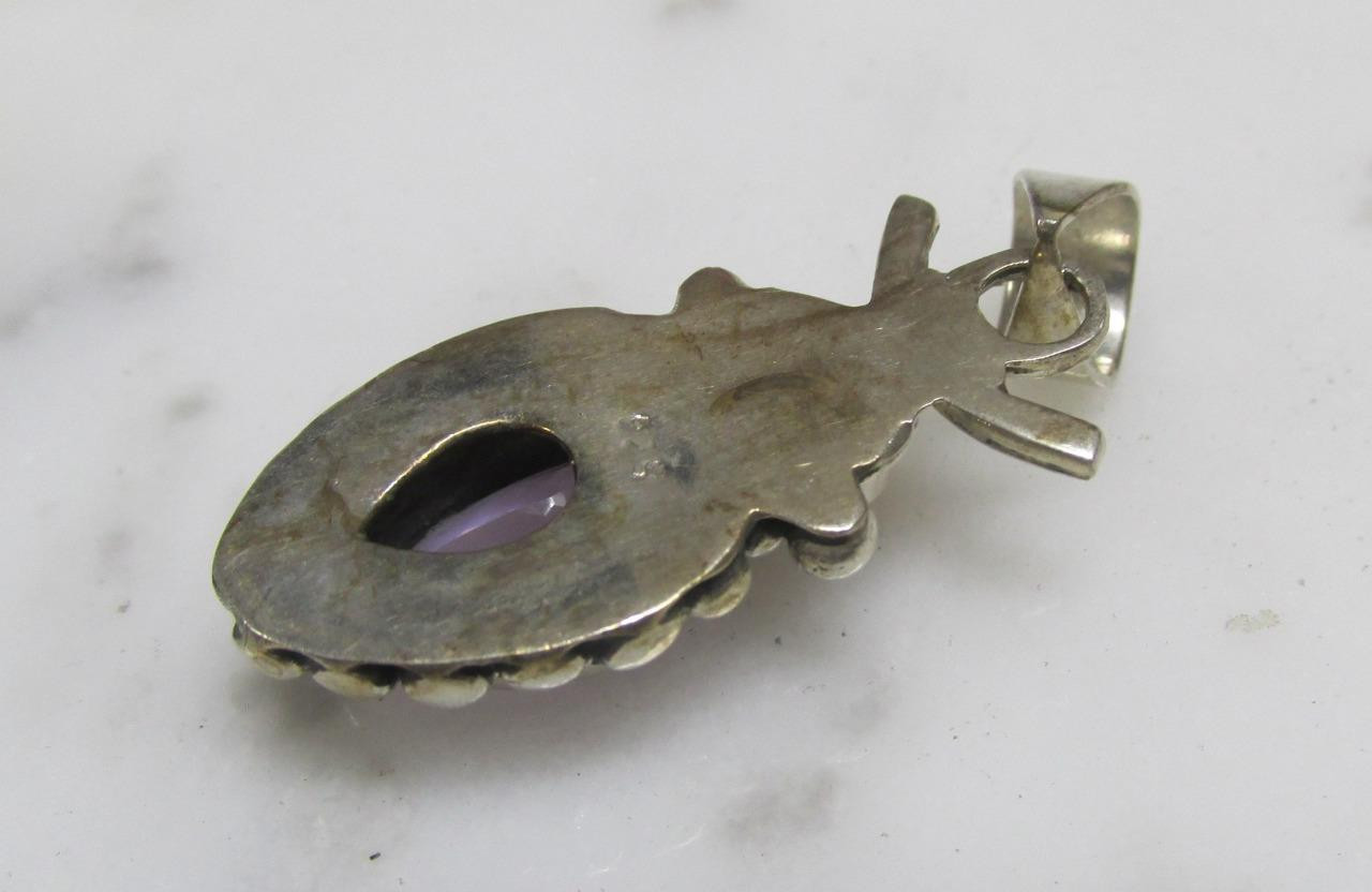 Unknown Stones Sterling Silver Dangle Pendant ~ 7.3grams ~ 4-I654