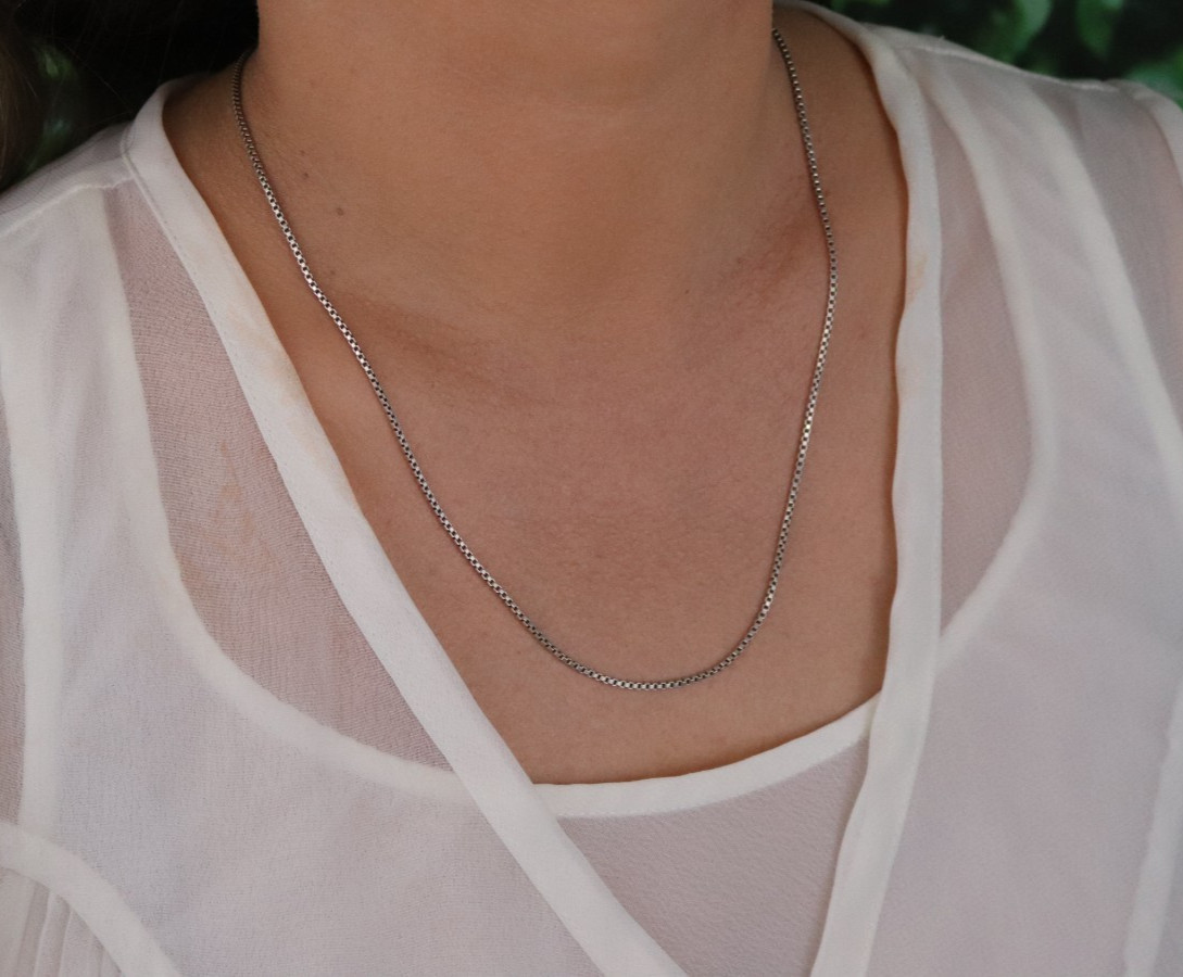 Sterling Silver Box Chain Necklace 20 1/2″ inch 1.4mm