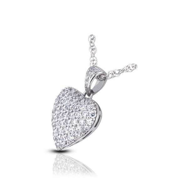 1.22ctw E VS2 Round Brilliant Earth Mined Certified Diamonds White Gold Pendant