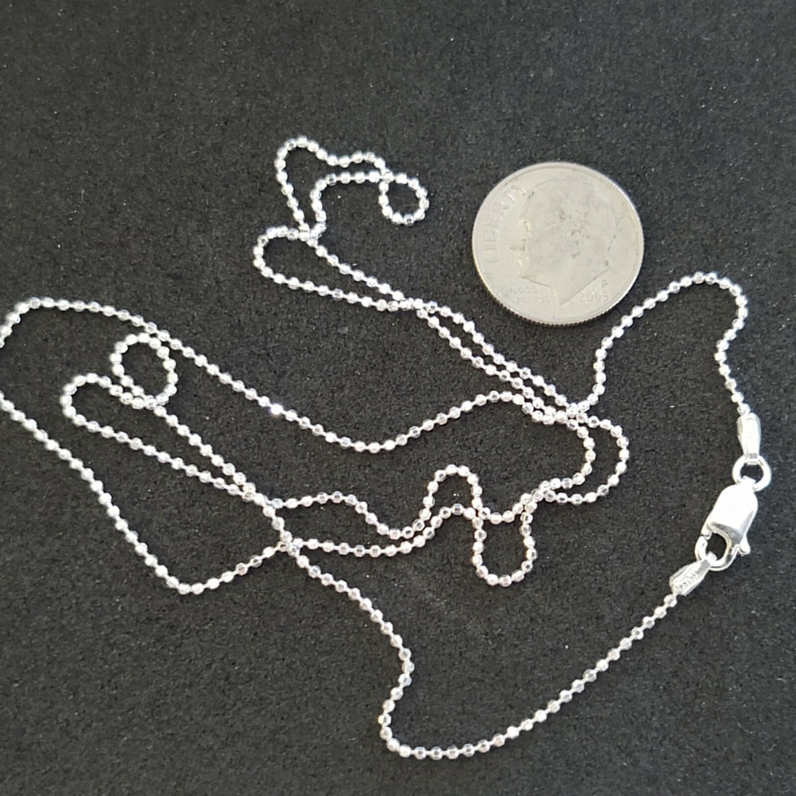 Diamond Cut Bead Necklace Chain (1.2mm) — Sterling Silver — Made in Italy [GW]