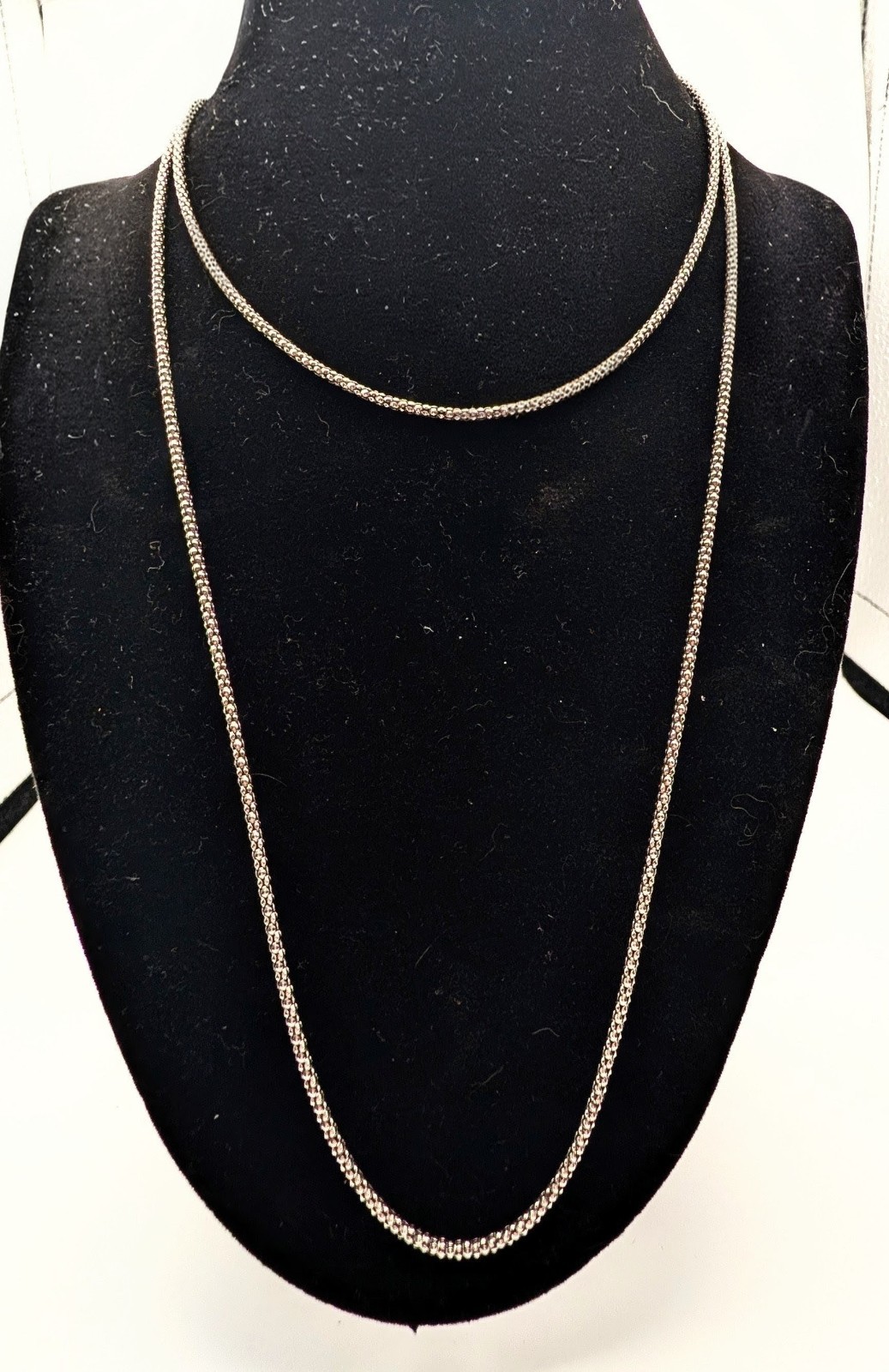 36 sterling silver popcorn necklace
