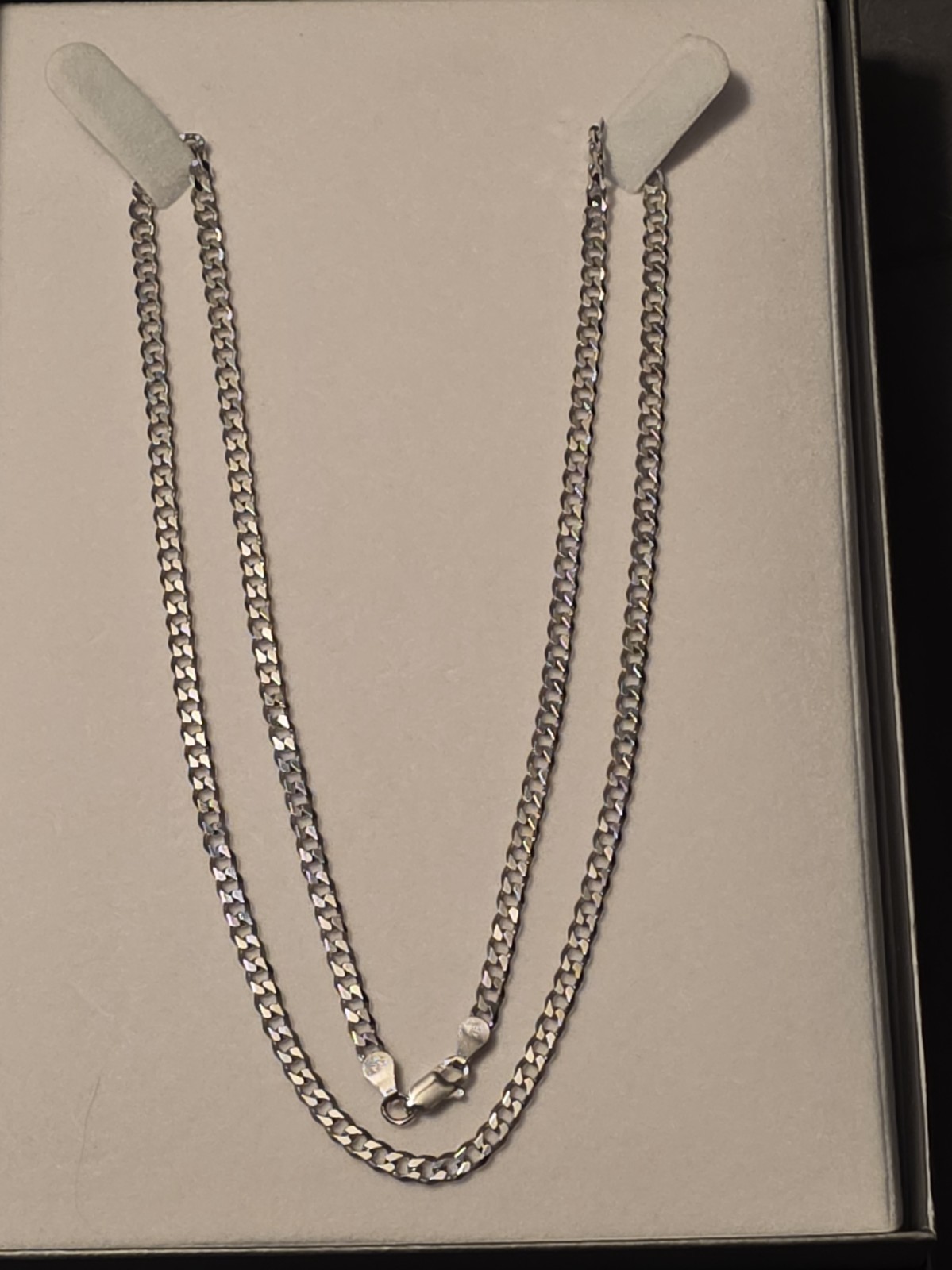 24″ 925 Italy Sterling Silver Curb Chain Necklace Lobster Clasp Brand New