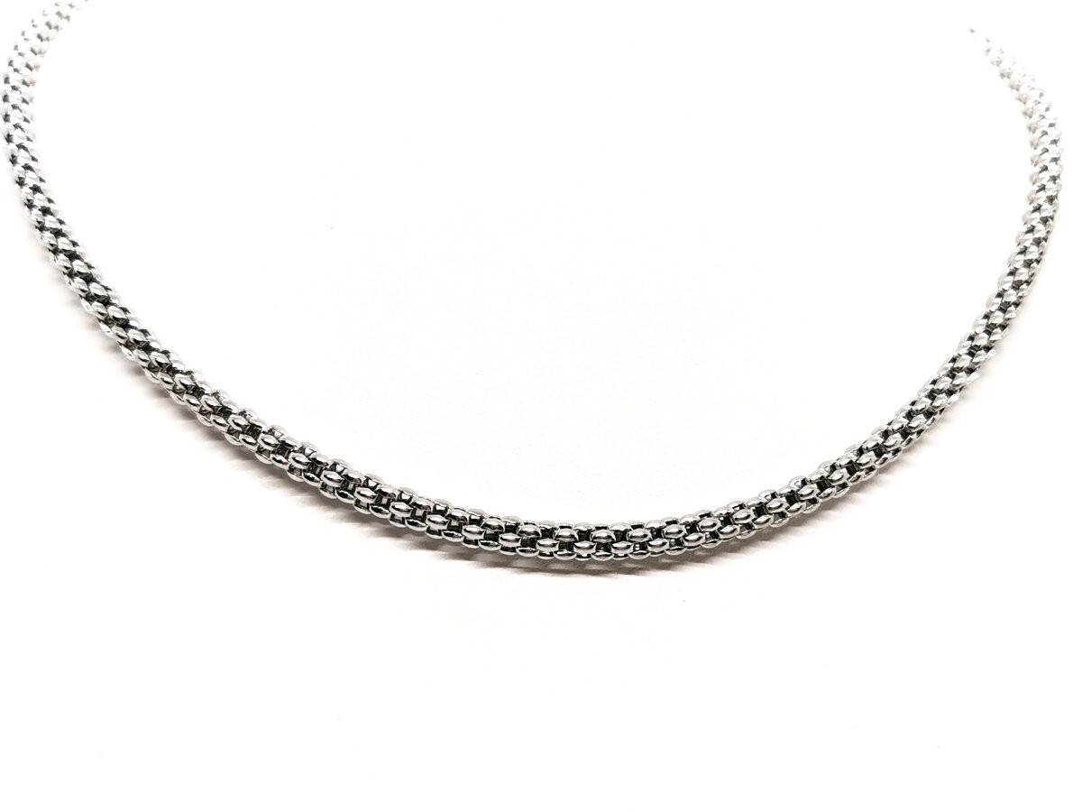 4.5MM Solid 925 Sterling Silver Italian Popcorn Chain Necklace Made in Italy