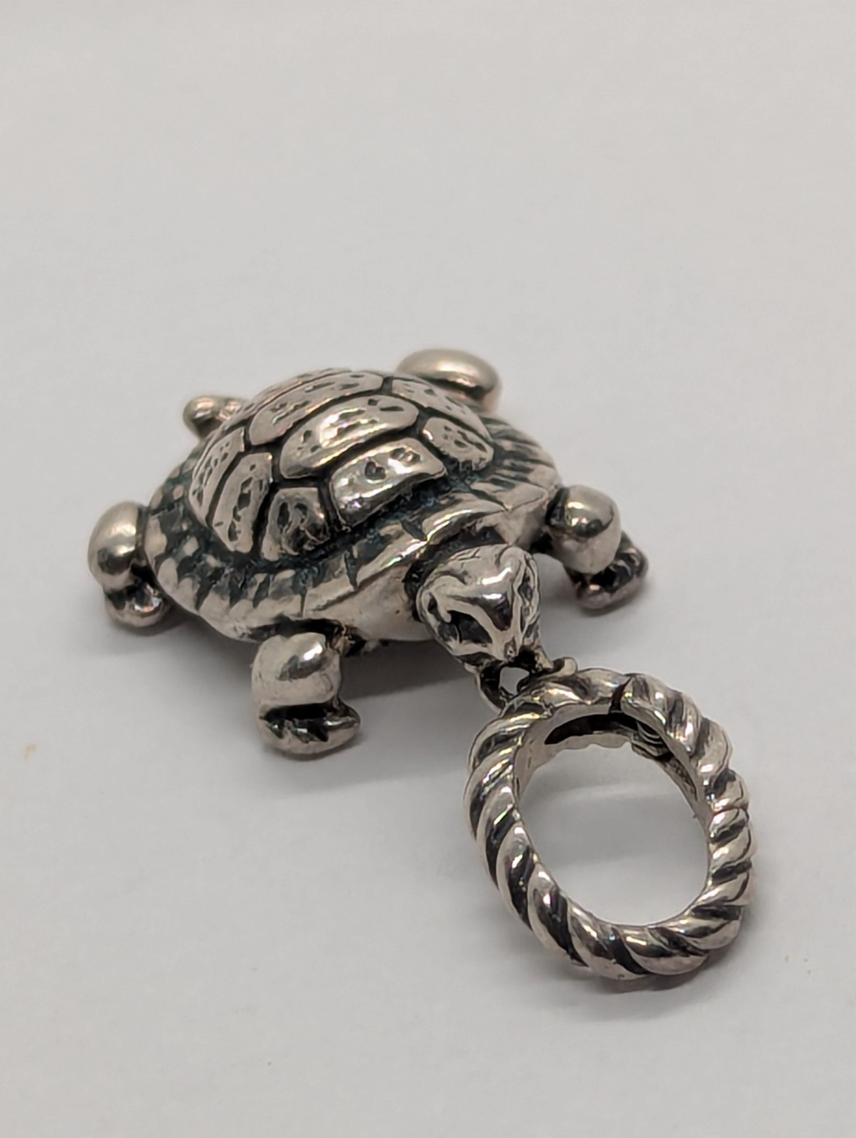David Yurman Sterling Cable Turtle Enhancer Pendant Charm Retired