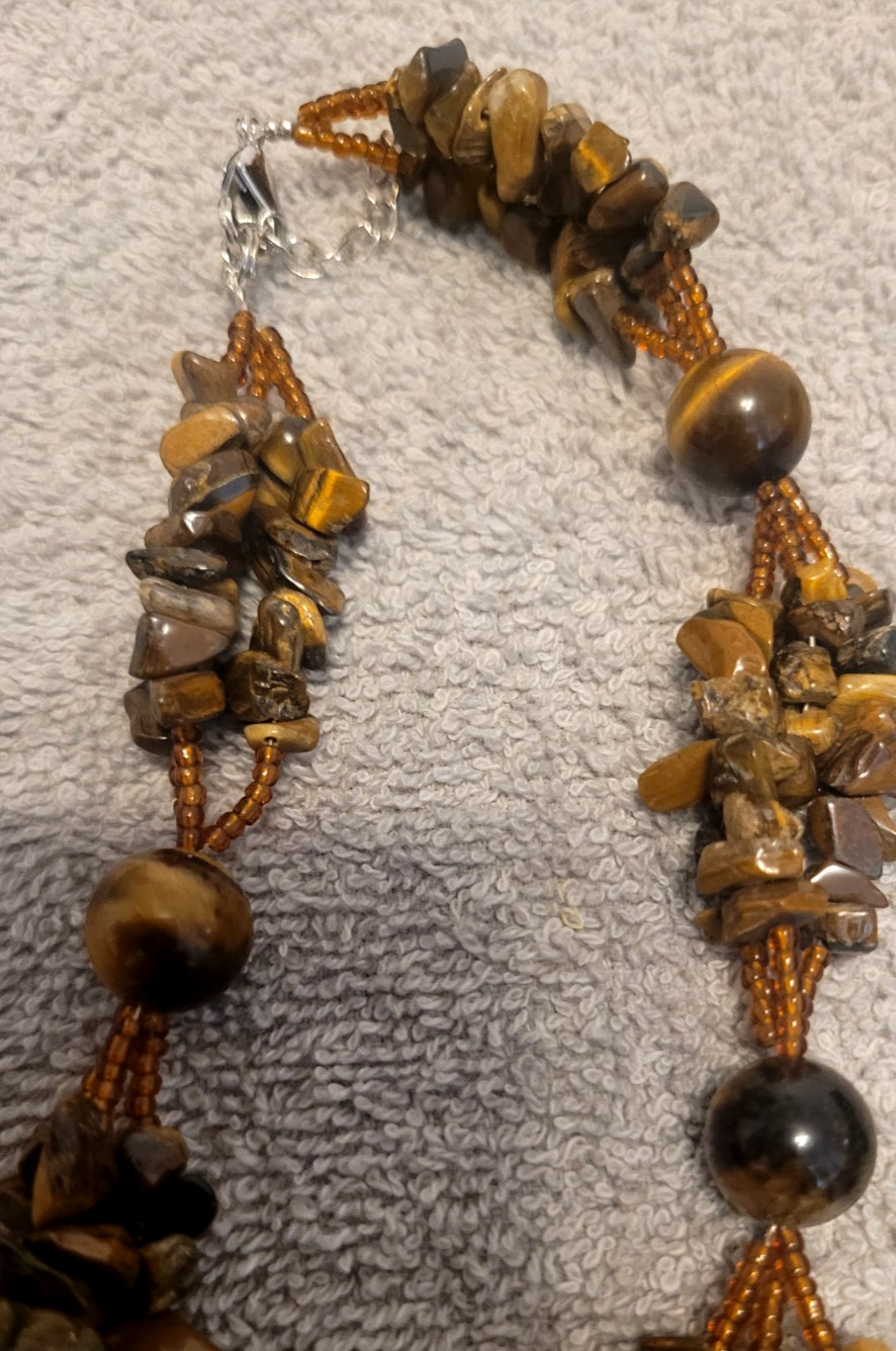 Tiger’s Eye, 21″ Necklace and Earring Set – Beautiful!!!