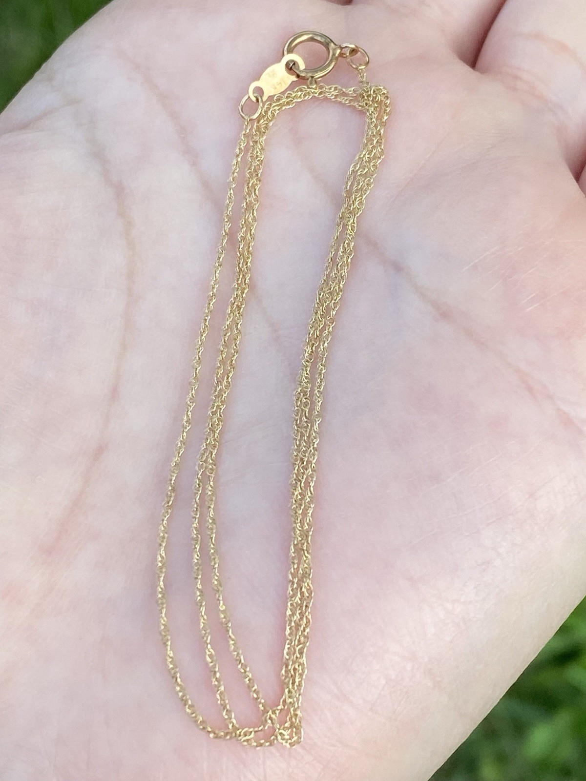 Real 14K Yellow Gold Wheat Chain Necklace – 18 Inches