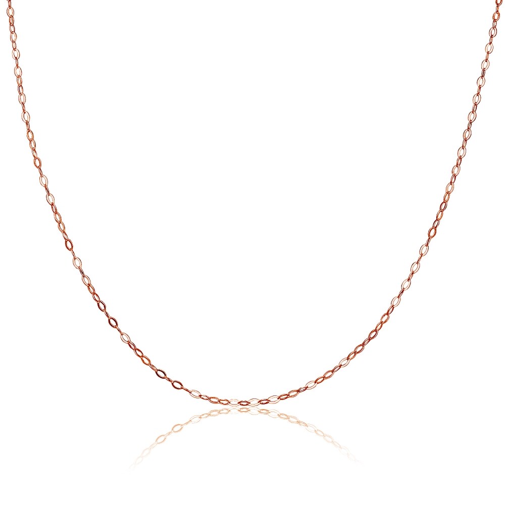 16 Inch Thin Delicate Rose Gold Plated 925 Silver 0.90mm Cable Chain Necklace