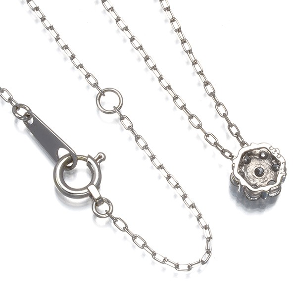 Diamond 0.20ct Flower Necklace 10K 416 White Gold