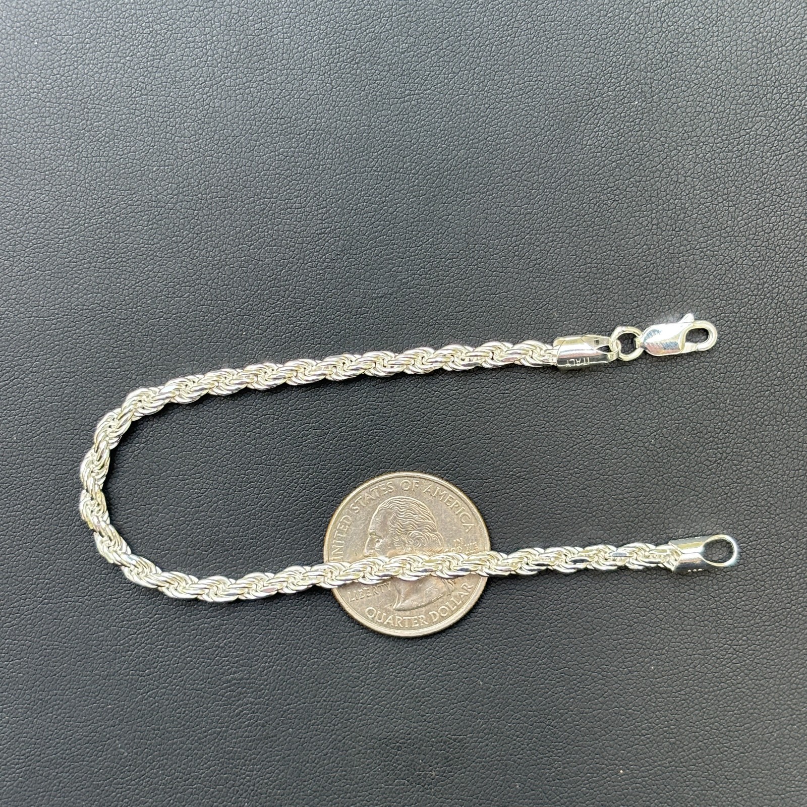 4mm Diamond Cut Rope Bracelet – Solid 925 Sterling Silver Or 14k Gold Vermeil