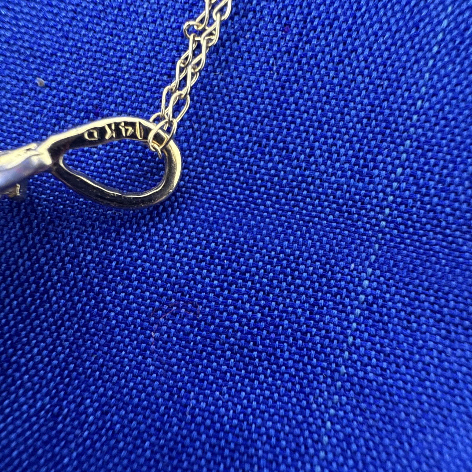 14KT Gold Genuine Natural Opal & Diamond Teardrop Pendant Necklace 16.25″ 1.98g